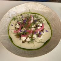Eggplant tartare with verbena cream at Mauvaise Herbe in Marseille