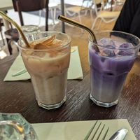 Chai Latte & Ubé Latte at Mauvaise Herbe in Marseille