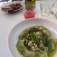Juice of the day & basil gnocchi :-) at Mauvaise Herbe in Marseille