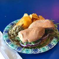 Veggie burger at Village Health Foods in Modesto