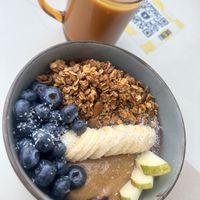 Açai granola bowl with peanut butter   at DUPLA in Bilbao