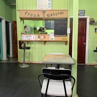 This is located inside a very nice clothing store  at Fresh and Natural Cafe in Roseau