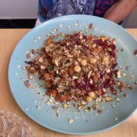 Wok fried rice with carrots, chickpeas and almonds  at Nur Natural Bistrot in Fuerteventura