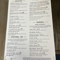 Menu as of 5/31/25  at Zito Greek Kitchen  in Mt Airy