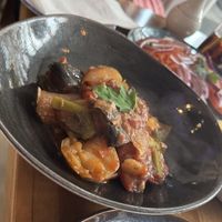 Vegetables in a tomato saucee  at Mykonos  in Harrogate