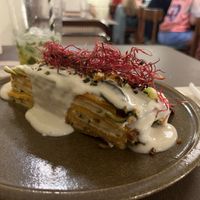 vegetable lasagna with cashew cream ❤️❤️❤️  at PÖTSTOT in Barcelona