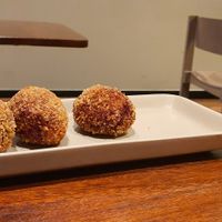 Beetroot and cheese croquettes at PÖTSTOT in Barcelona