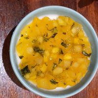 Coconut & Mango Flan at PÖTSTOT in Barcelona