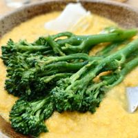 Broccoli curry at Caravane Cafe in Bergerac
