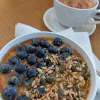 Vegan porridge and oat cappuccino at Rosie's Cafe in Dublin
