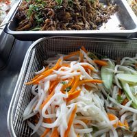 Vegan ingredients for the banh mi at Bánh Mì Chay Huy Phát Chùa Phổ Quang in Ho Chi Minh City