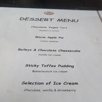 Dessert Menu at E J Kings in Clifden