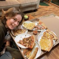 We underestimated the slice sizes but that just means pizza for breakfast 🤷  at Ian's Pizza in Milwaukee