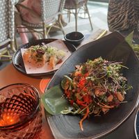 Vegan gyozas and Iroko salad  at Iroko in Mallorca