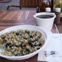 Delicious vegan meal - Nettle soup and rice with olives.
I wasn't happy with the plastic plates, but the food was awesome! at Soupateria - Garibaldi in Sofia