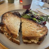 Vegan leek and mushroom cheese toastie  at Burridge's in Torquay