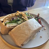 Satay slay tofu sandwich   at Burridge's in Torquay