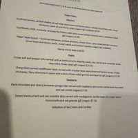 Menu  at The Wellington Heifer  in Northallerton