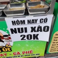 Menu in Vietnamese only at Banh Mi Chay Ma Ut in Ho Chi Minh City