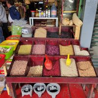 Colorful beans at Mercado Miguel Hidalgo in Tijuana