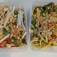 Lotus root salad and mango salad at Pho Ngoc Hiep Restaurant in South East London