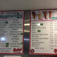menu board at Babes Ice Cream in Milwaukee