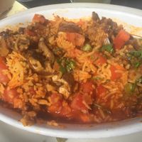 Mushroom ragout with rice at Cafe Corazon - Bremen in Milwaukee