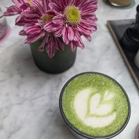 Matcha Latte with oat Milk at Twin Figs in Rovinj