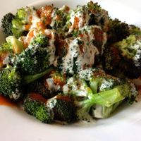 Broccoli bites with tahini chili at Pingala Cafe in Burlington