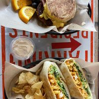 Buffalo Mac Crunchwrap down below  at Pingala Cafe in Burlington