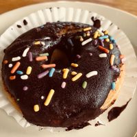Vegan chocolate donut at Pingala Cafe in Burlington