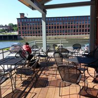 Outdoor Seating Next to the River at Pingala Cafe in Burlington
