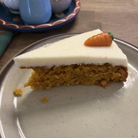 Carrot cake - particularly liked the cheese frosting   at Café Vegardie in Berlin