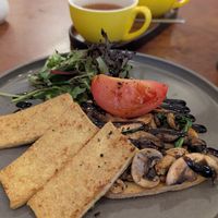 Mushroom toast at The Dingo Cafe in Lithgow