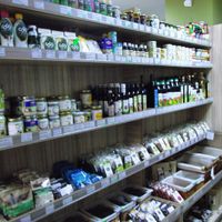 Cocoa milk and butter,vinegar and oils,sauces and pate at Zelen Bio in Sofia