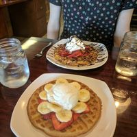Vegan Waffle (and a non-vegan covered in chocolate) at TIABI Coffee & Waffle Bar - Maryland Pkwy in Las Vegas