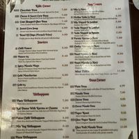 Menu  at Crispy Dosa in Cardiff