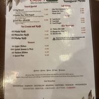 Menu  at Crispy Dosa in Cardiff