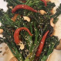 Broccolini appetizer absolutely delicious   at Reverie Restaurant and Cocktail Bar in Brooklyn