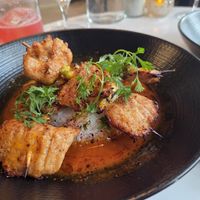 Korean chicken with kimchi at Reverie Restaurant and Cocktail Bar in Brooklyn
