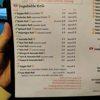 Vegan sushi at Ginger Sushi in Vancouver