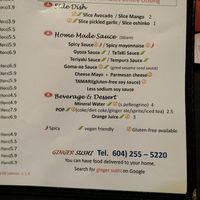 Vegan sides and desserts at Ginger Sushi in Vancouver