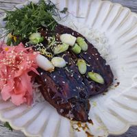 Gebratene Aubergine mit Kabayakisauce at Taatjem Deel in Sylt