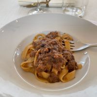 egg-free tagliatelle with vegan ragù (vegan) at Agriosteria del Frantoio in Scandicci