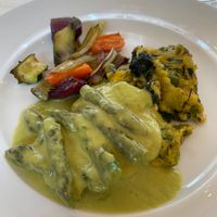 polenta with seasonal vegetables (vegan) at Agriosteria del Frantoio in Scandicci