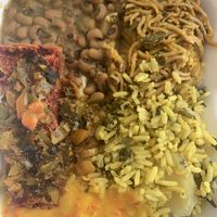 Beans stew ,chow main ,rice  at Mokocho Cuisine in Castries City
