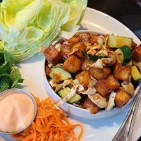 Vegan tofu lettuce wraps with mayo   at Moxies in Southlake