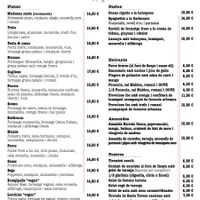 Menu at Porco Dio in Lleida