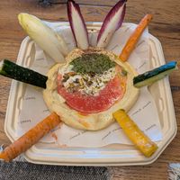 Humus and veggies at Honest Greens - Pozuelo in Madrid