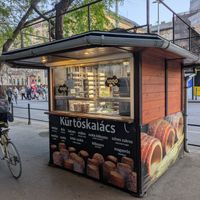 Outside of Kürtőskalács Ház at Kürtőskalács Ház in Budapest